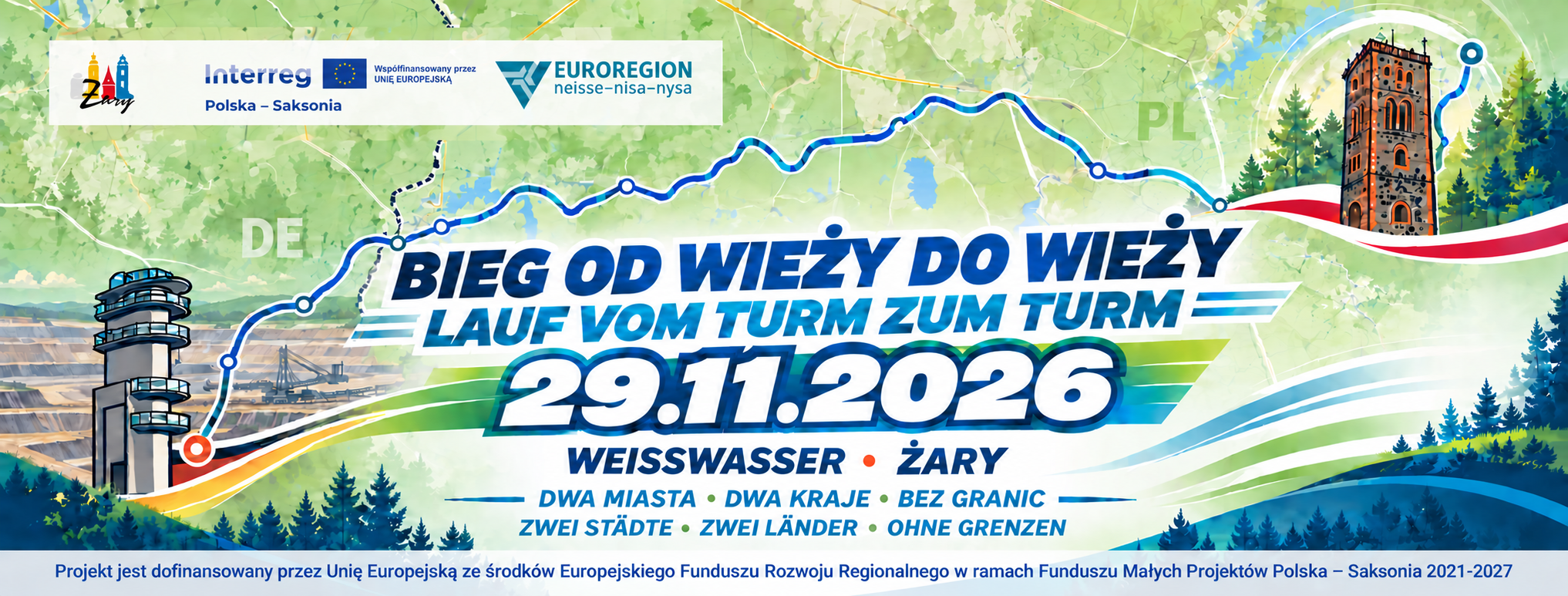 Bieg od Wieży do Wieży — trasa z Weißwasser do Żar